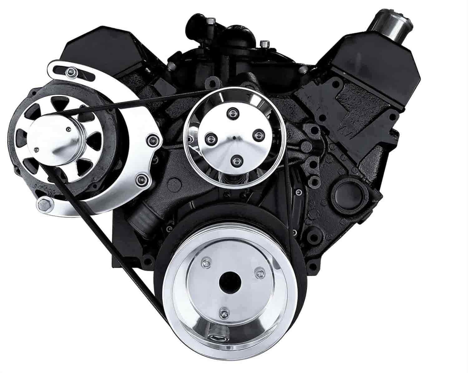 All American Billet SCK-SBC-104 Serpentine Conversion Kit for Small Block Chevy