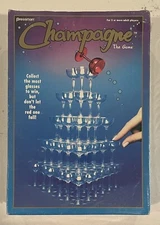 Pressman - Champagne Party Board Game NEW 1996, 55 Plastic Miniature Glasses