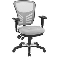 Modway Articulate Modern Mesh and Fabric Office Chair in Gray Finish