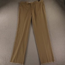 Byron Pants Mens 40 Beige 100% Wool Serge Twill Slacks Luca di Marco 40x37
