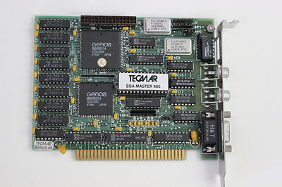 TECMAR 938620-00 8 BIT ISA EGA MASTER 480 VIDEO ADAPTER WITH WARRANTY