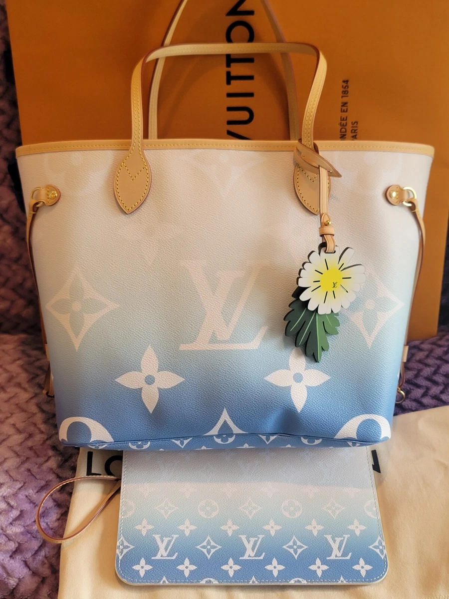 Louis Vuitton Blue Monogram By the Pool Neverfull MM Tote Bag 48lvs423