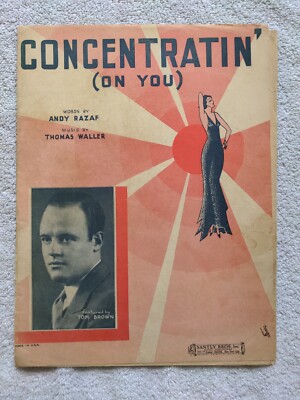 Concentratin' on You Sheet Music 1931 Andy Razaf Thomas Waller M2 | eBay