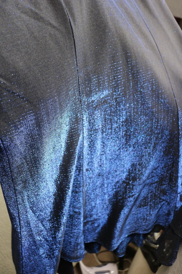 Vestido Molly Malloy Noite Vintage Preto Azul Iridescente-Tamanho 10-Festa-Evento Ano Novo - Imagem 4 de 4