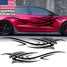 2x Universal Black Streamlined Graphics Side Skirt/Door Sticker Car Truck SUV Et