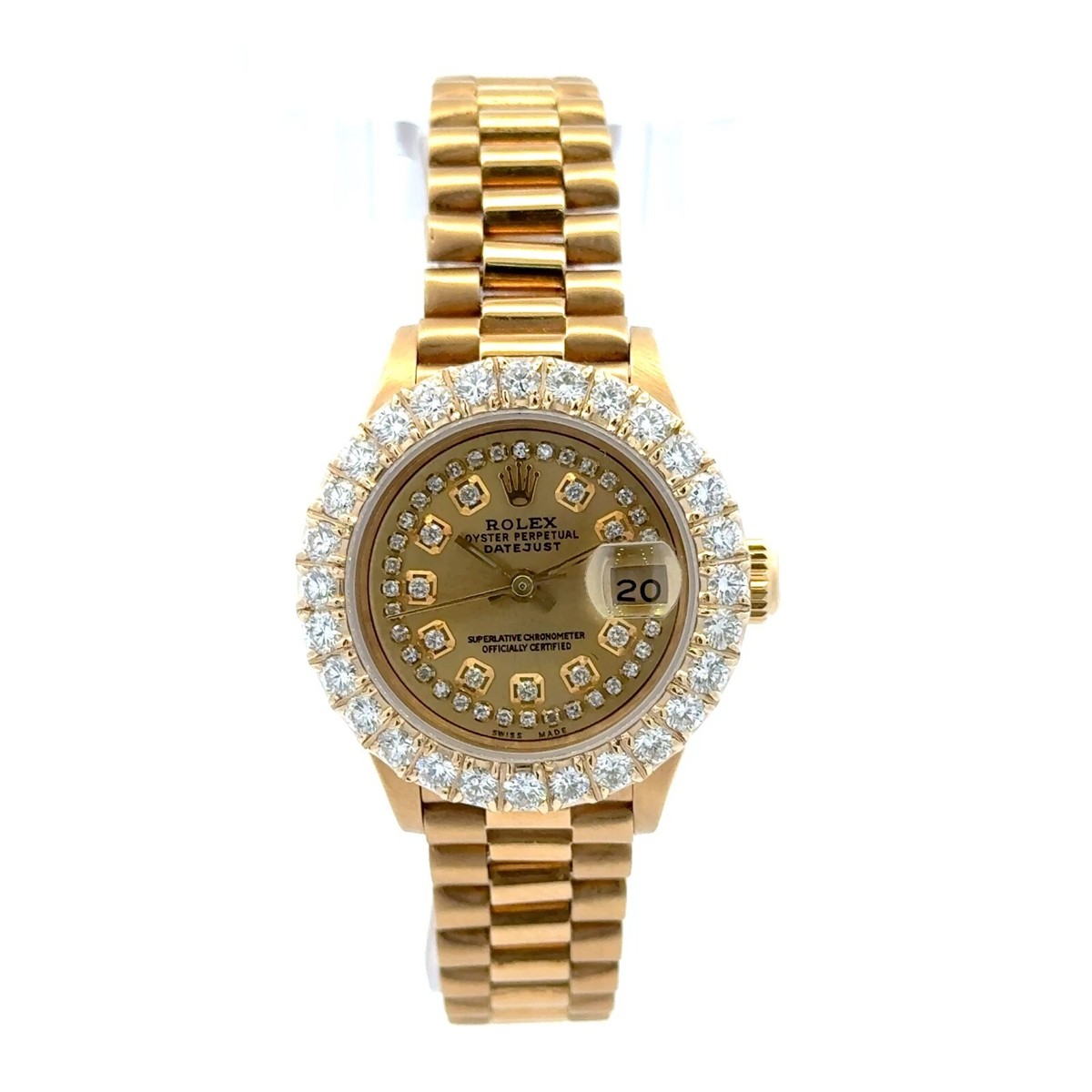 Ladies Rolex President Solid 18k Gold Watch Ladies Rolex 26mm Presidential 18K Solid Yellow Gold Watch  main image 2