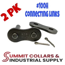 100H Connecting Master Link for Heavy Duty Roller Chain Single Strand (Qty 2)