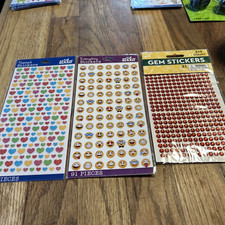 Stickers Sheets One Gem Stickers Heart, Smiley Faces, Gems Free shipping