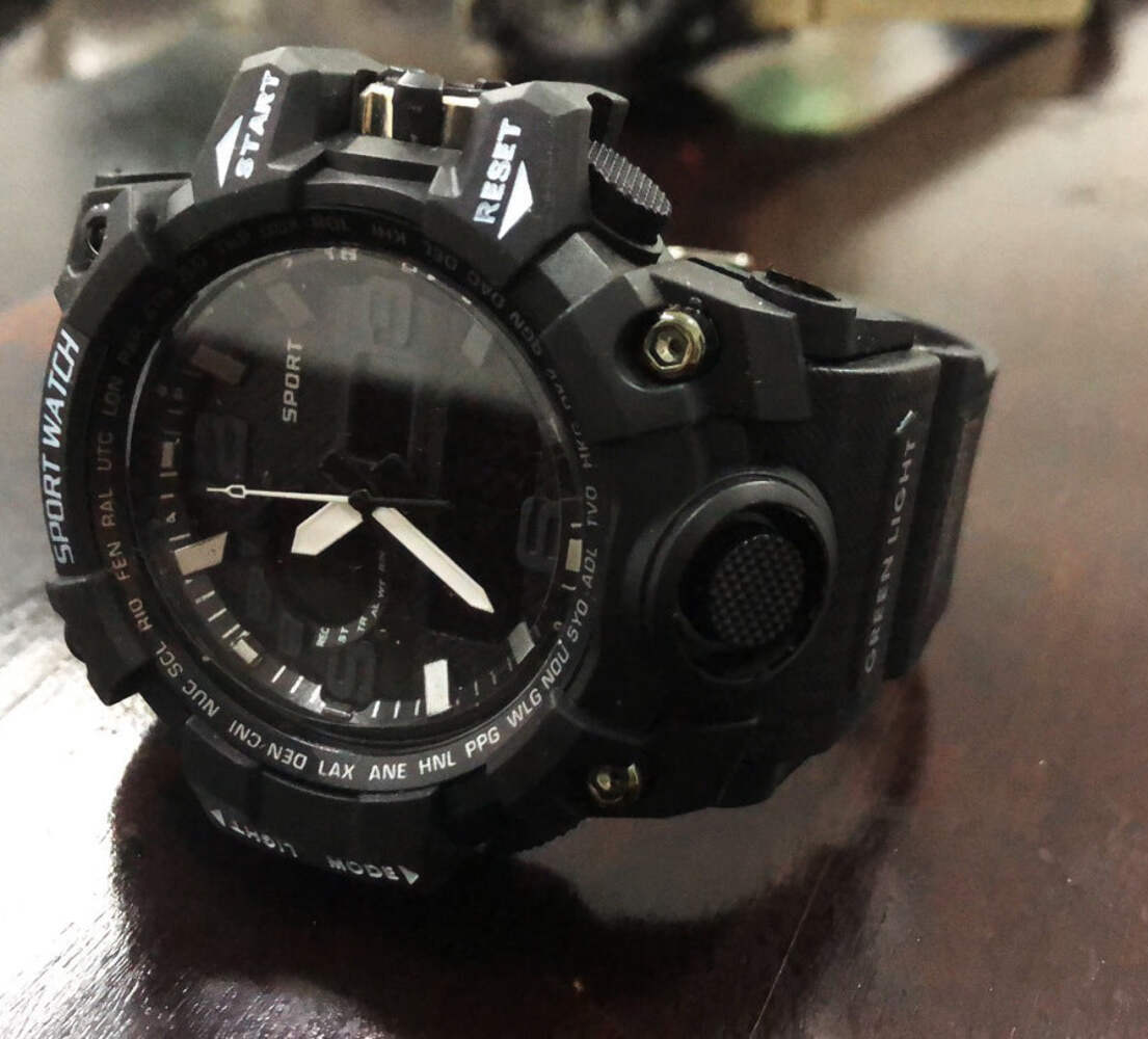 Multi-Function Luminous Dual Display Waterproof Electronic Watch with Chronograp