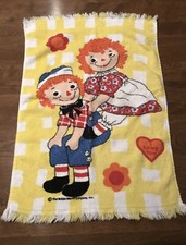 Wamsutta Raggedy Ann and Andy Hand Heritage Towel Hearts I Love You Vintage