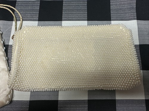 Vintage Mid Century Beaded Cinch Pouch Handbag And Clutch Lot - Picture 6 of 7