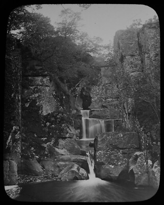 ANTIKE magische Laternenrutsche FÄLLE VON BRACKLINN UM 1910 FOTO SCHOTTLAND WASSERFALL