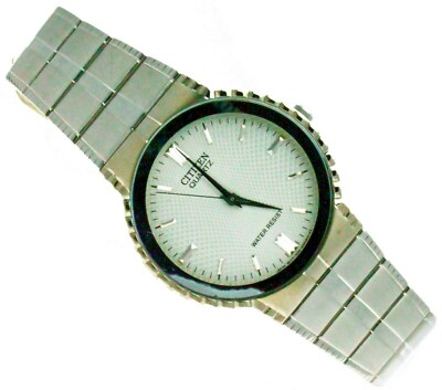 Unique Citizen 35 mm Round White S. Steel Water Resistant Watch Wristwatch New Unique Citizen 35 mm Round White S. Steel Water  main image 2