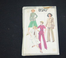 1977 Uncut Simplicity 8247 Pants Culottes Jacket Size 16 Miss Sewing Pattern
