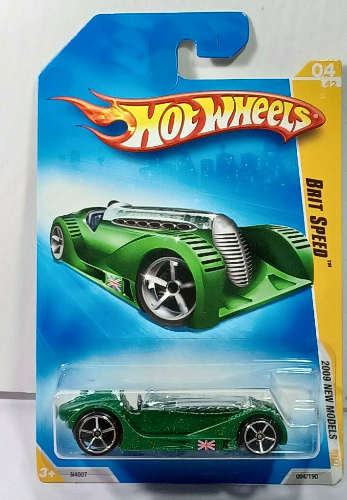 004 Brit Speed Green Hot Wheels 2008 raro de colección en tarjeta