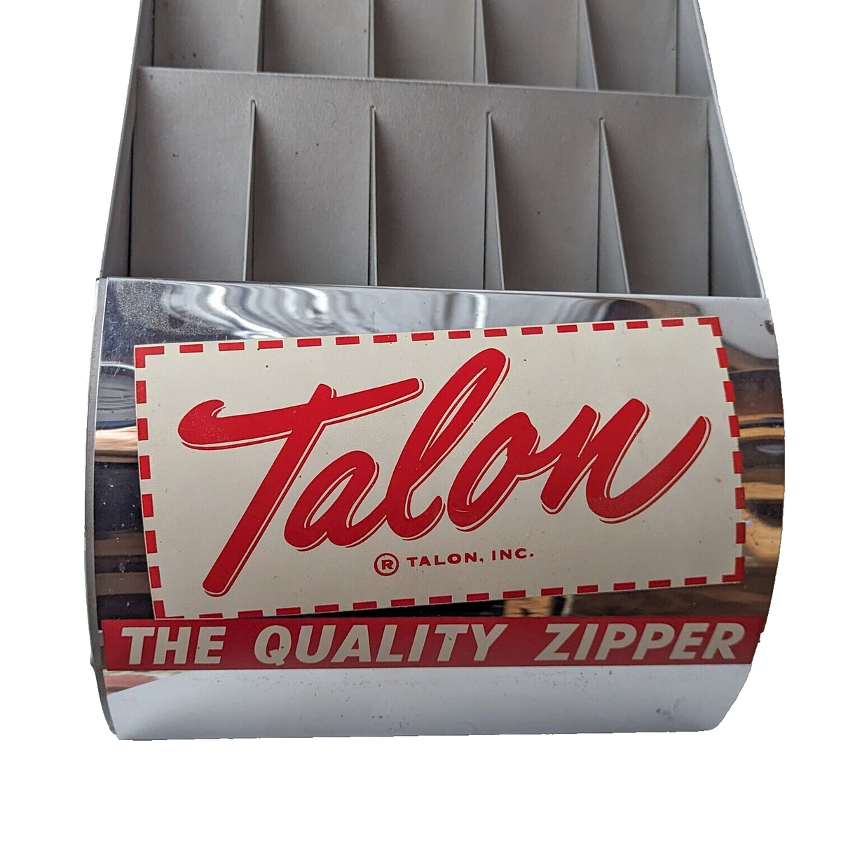 Vtg Talon Zipper Store Counter Display Metal Caddy Rack 30 Slot