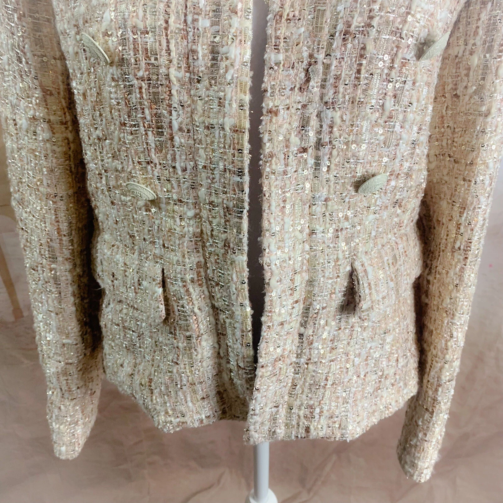 CHANEL Blazer doppiopetto L'AGENCE in tweed taglia 4