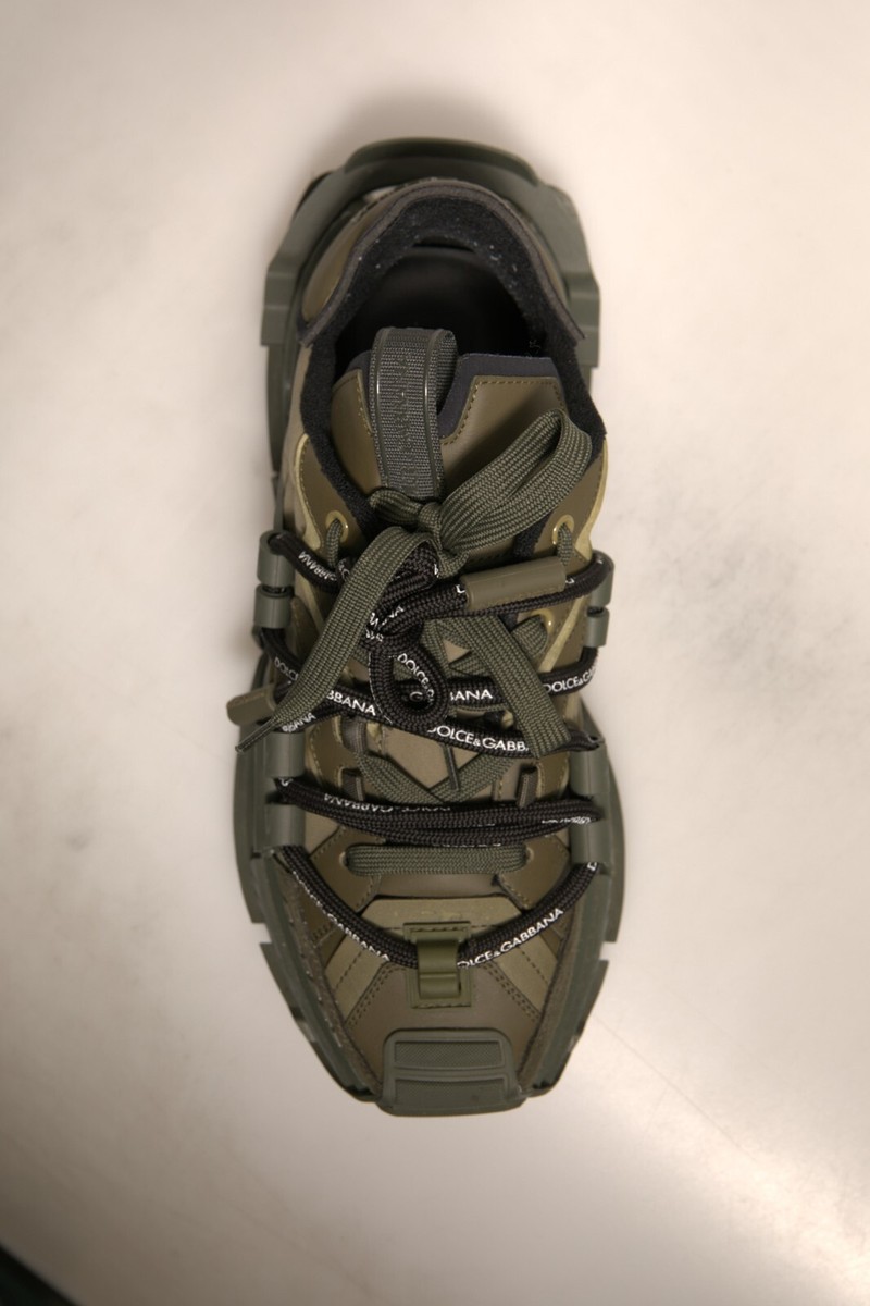 DOLCE & GABBANA Shoes Military Green Space Low Top Sneakers EU42.5