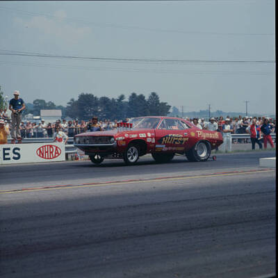 Fred Hurst in a 1970 Plymouth Cuda 1973 Motor Racing Old Photo