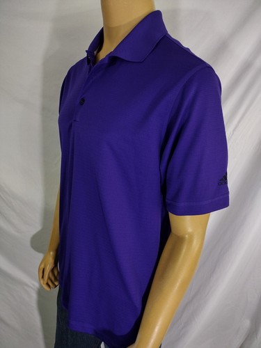 ADIDAS Golf Polo Uomo Medium Viola Modello Griglia ClimaLite SS Poly Athletic - Foto 4 di 8