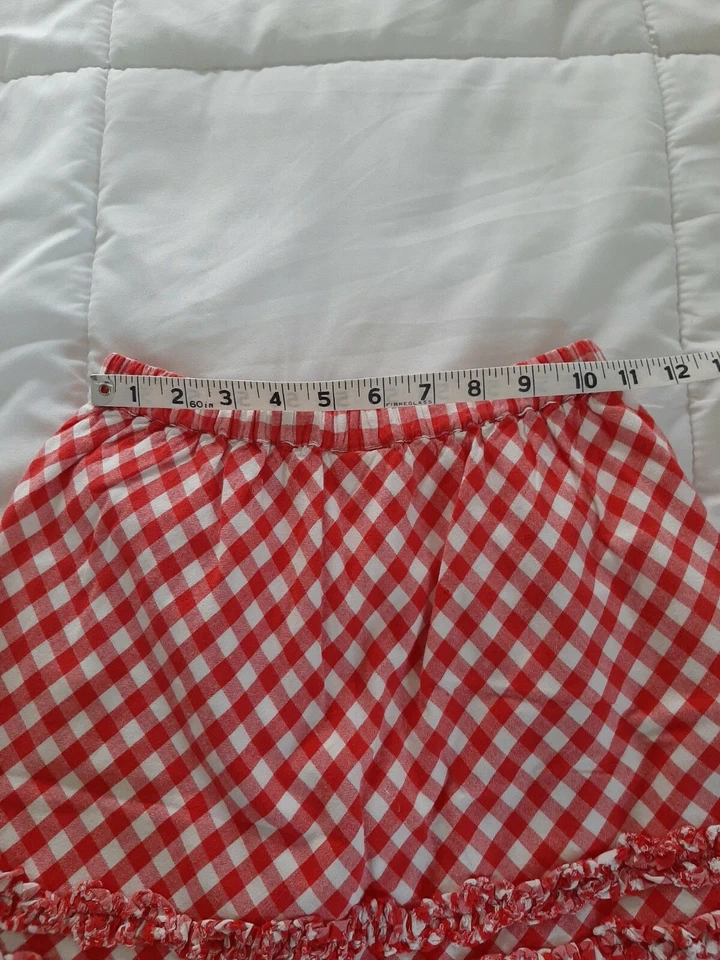 Falda Mini Boden Talla 5-6 Forrada con Volantes Rojo/Blanco Foto 3 de 4