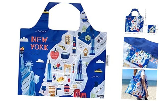 Allybag Foldable Lightweight Reusable Grocery Tote for NYC Shopping  