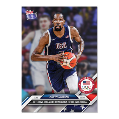 2024 Topps Now US Olympics 2 Kevin Durant Team USA Win Over Serbia