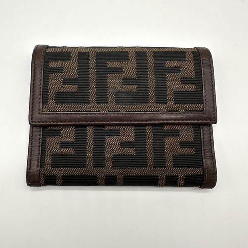FENDI wallet Zucca leather/canvas Auth