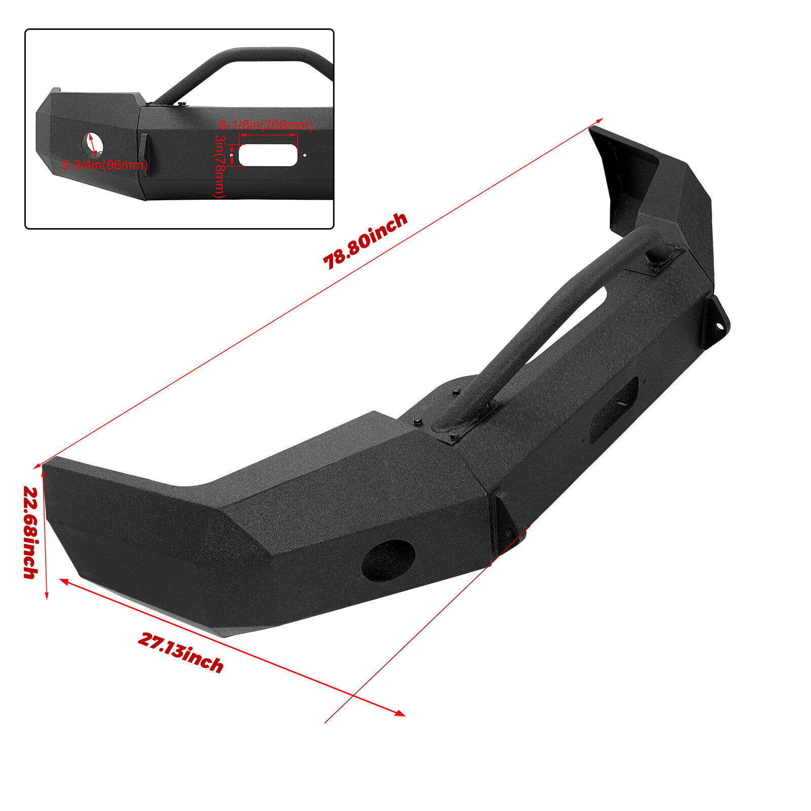 Heavy Duty Front Bumper For Chevy Silverado 1500 2003-2006 Powder