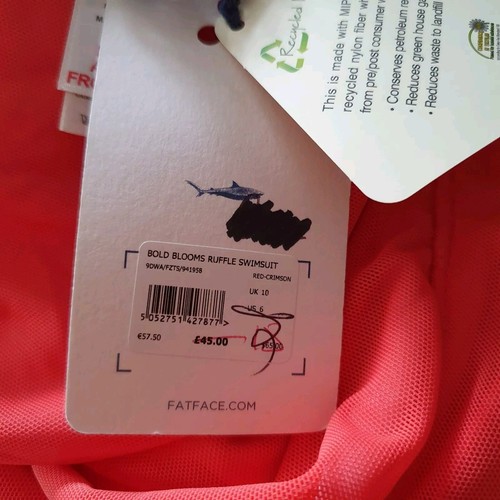 Fat Face Swimming Costume Swimsuit Sz 10 Tummy Control Bold Blooms BNWT Rrp £45 - Picture 3 of 10