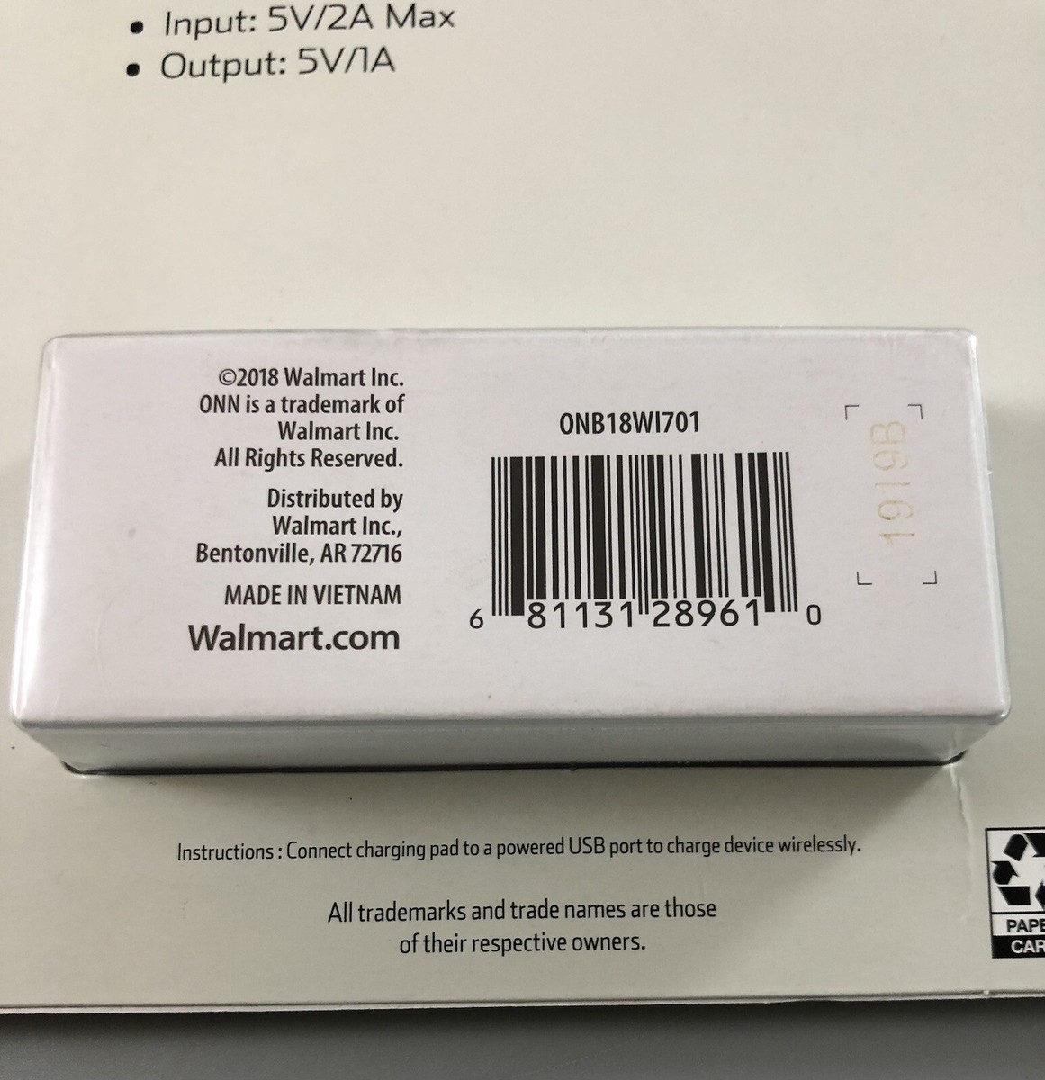 ONN Wireless Charging Pad watts iPhone plus Samsung Google and