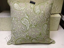 Frontgate Cottage Green Paisley Outdoor sofa chair Throw Pillow 20x20 sunbrella