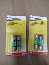 BUSSMANN FRN-R-15 DUAL ELEMENT TIME DELAY FUSES 15A 250V LOT OF 4. NEW