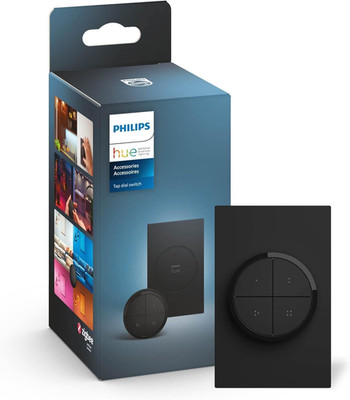 Philips Hue Wall Tap Dial Light Switch, Portable, Black - 1 Pack - Requires Ligh