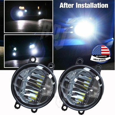 For Lexus HS250H 2010-2014 Pair LED Fog Lights Driving Bumper Lamps Replacement