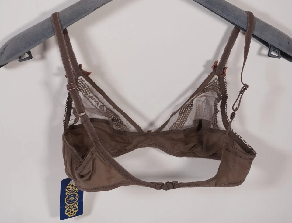 Vintage La Perla Corsetteria Soutien-Gorge Femme Couleur Brun Taille 70 A - Photo 4/4
