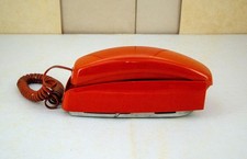 Push Button Wallmount Bell Systems Orange Trimline Telephone