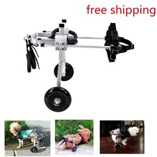 Adjustable Stainless Steel Dog/Cat Wheelchair Cart For Handicapped Pet 4.4-8.8lb