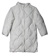 ZARA KIDS GIRL LONGLINE DOWN PUFFER COAT beige quilted down filled size 11-12