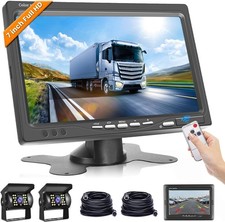 Hodozzy Dual Backup Camera Monitor System for RVs,-7 Inch LCD Screen with 2 C...
