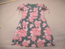 JCrew Size 8 Women Multicolor Floral Zipper Short Sleeve V Neck A Line Dress 499