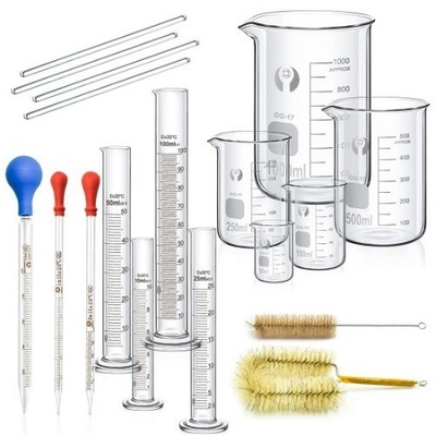 Chemie Labor Messbecher Messzylinder Pipetten Set 18 Stück 5 Größen...