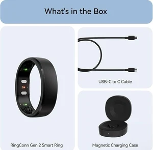 NEW RingConn Gen 2 Ultra-Thin Smart Ring Size 10 Matte Black Health Tracking