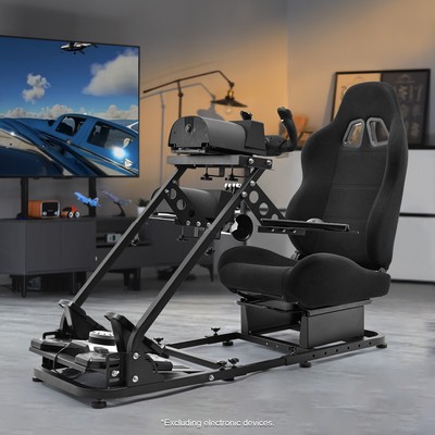 Marada Flight Racing Sim Cockpit with Gaming Seat Fit Logitech G920 Thrustmaster