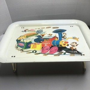 Vintage 1961 Walt Disney TV Tray Casey Jr Train Donald Duck Goofy Pluto 17.5”X13