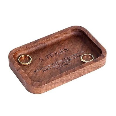 5 Years Anniversary Wood Tray Gifts for Him/Her Wooden Engraved Ring Dish Woo...
