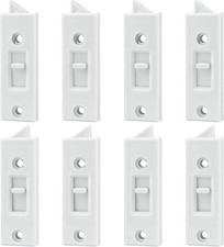 8 Pcs Window Tilt Latch Replacement, 2 Inch Hole Center, White Vinyl Plastic