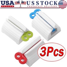 3Pcs Toothpaste Squeezer Bathroom Tube Easy Stand Dispenser Rolling Holder Seat
