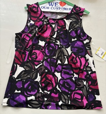   New Nipon Boutique Women's Sleeveless Blouse Size M Pink Purple Tank Top NWT