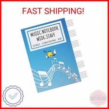 Music Notebook - Wide Staff: Music Writing Notebook For Kids  Blank Sheet Music